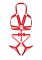 Портупея-тедди из ремней Leg Avenue Studded O-ring harness teddy L Red, экокожа