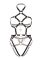 Портупея-тедди из экокожи Leg Avenue Heart ring harness teddy M, Black, подвеска-сердечко, цепи