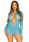 (SALE) Leg Avenue Long sleeve cut out mini dress Turquoise O/S