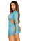 (SALE) Leg Avenue Long sleeve cut out mini dress Turquoise O/S