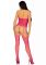 Кружевной бодистокинг с открытым доступом Leg Avenue High neck lace bodystocking One size Raspberry