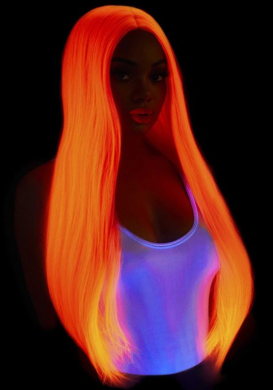 Парик Leg Avenue 33" Long straight center part wig neon pink