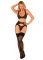 Комплект белья Obsessive Donna Dream 3-pcs set XL/2XL Black, бюстгальтер, стринги, пояс для чулок