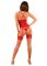 Прозрачный корсет Obsessive Lacelove corset M/L Red, кружево, подвязки для чулок