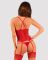 Прозрачный корсет Obsessive Lacelove corset M/L Red, кружево, подвязки для чулок