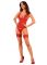 Прозрачный корсет Obsessive Lacelove corset XL/2XL Red, кружево, подвязки для чулок