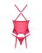 Прозрачный корсет Obsessive Lacelove corset XL/2XL Red, кружево, подвязки для чулок