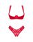Комплект белья Obsessive Lacelove cupless 2-pcs set XS/S Red, открытый доступ, открытая грудь
