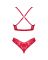 Комплект белья Obsessive Lacelove cupless 2-pcs set M/L Red, открытый доступ, открытая грудь