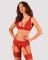 Комплект белья Obsessive Lacelove cupless 3-pcs set M/L Red, бюстгальтер, стринги, пояс для чулок