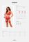 Комплект белья Obsessive Lacelove cupless 3-pcs set M/L Red, бюстгальтер, стринги, пояс для чулок