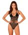 Прозрачное боди Obsessive Selinne teddy M/L Black, мелкая сетка, двойные бретели