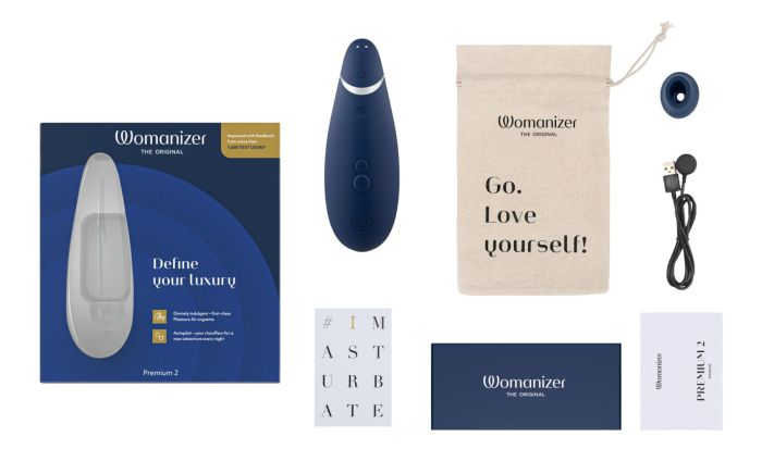 Вакуумный клиторальный стимулятор Womanizer Premium 2 – Blueberry