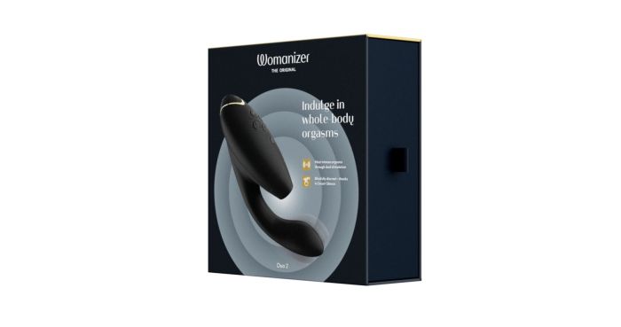 Двойной вакуумный клиторальный стимулятор с вибрацией Womanizer Duo 2 – Black