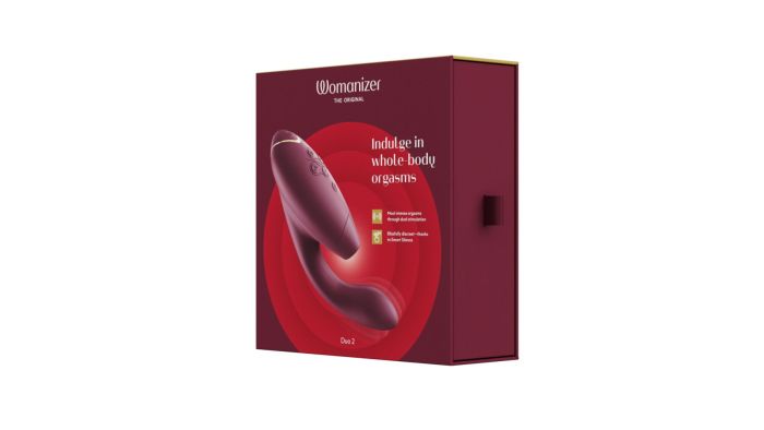Двойной вакуумный клиторальный стимулятор с вибрацией Womanizer Duo 2 – Bordeaux