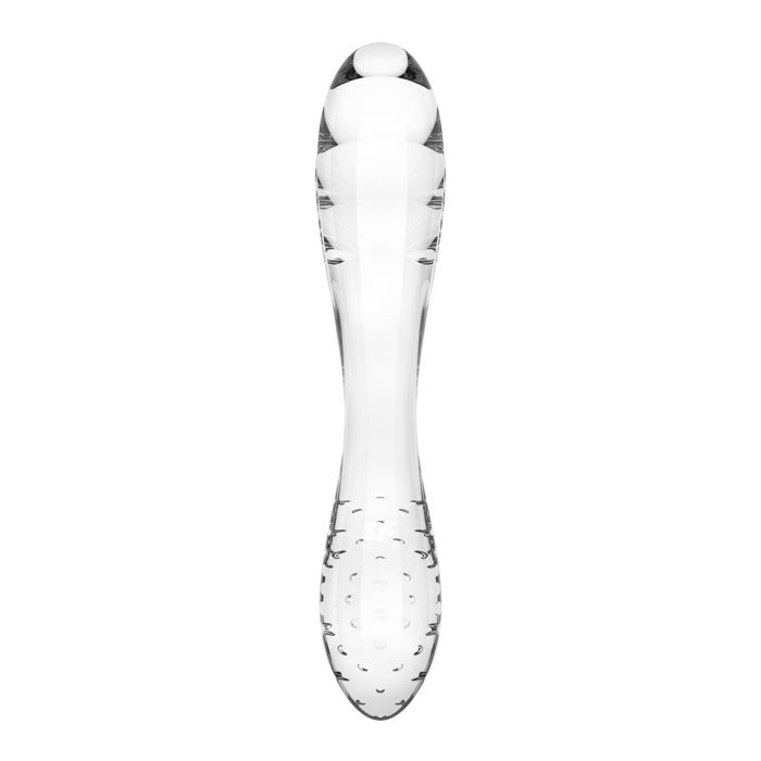 Двусторонний стеклянный дилдо Satisfyer Dazzling Crystal 1 Transparent, очень прочный, без стоппера