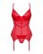 Комплект корсет и стринги Obsessive Ingridia corset & thong XS/S, красный