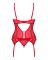 Комплект корсет и стринги Obsessive Ingridia corset & thong XS/S, красный