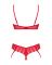 Комплект Obsessive Ingridia 2-pcs crotchless set XL/2XL, красный, с доступом, открытая грудь