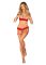 Комплект Obsessive Ingridia 2-pcs crotchless set XL/2XL, красный, с доступом, открытая грудь