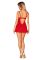 Пеньюар Obsessive Ingridia chemise & thong M/L, красный, сорочка, стринги