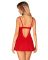 Пеньюар Obsessive Ingridia chemise & thong M/L, красный, сорочка, стринги