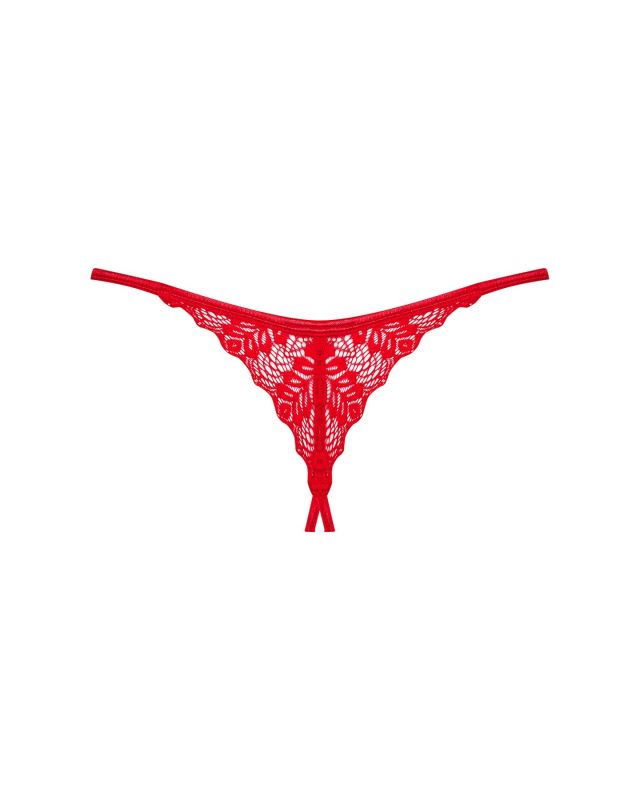 Трусики с доступом Obsessive Ingridia crotchless thong XS/S, красные