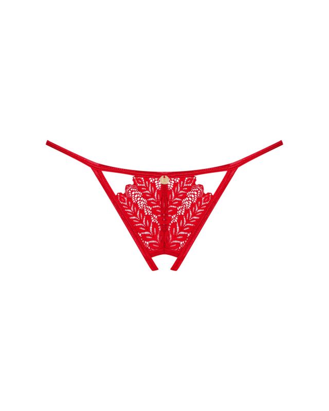 Трусики с доступом Obsessive Ingridia crotchless thong XL/2XL, красные