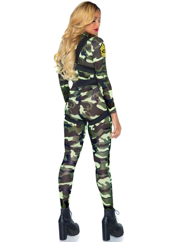 Эротический костюм десантницы Leg Avenue Pretty Paratrooper S, комбинезон, портупея