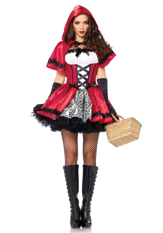 Эротический костюм Красной шапочки Leg Avenue Gothic Red Riding Hood S, платье, накидка