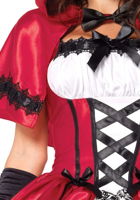 Эротический костюм Красной шапочки Leg Avenue Gothic Red Riding Hood L, платье, накидка