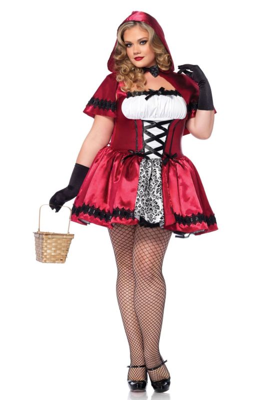 Эротический костюм Красной шапочки Leg Avenue Gothic Red Riding Hood 3X–4X, платье, накидка