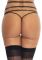 Пояс для чулок из стреп Leg Avenue Strappy Rhinestone Garterbelt Black One Size, стразы