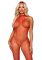 Эротический сетчатый бодистокинг Leg Avenue Racer neck bodystocking Red