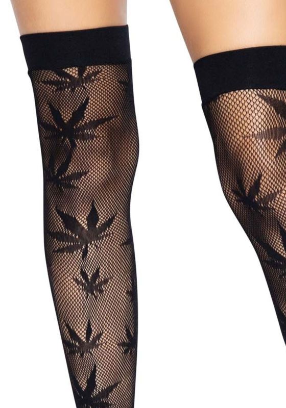 Чулки с рисунком Leg Avenue 420 Net thigh highs Black