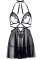 Сорочка беби-долл с открытыми чашками Leg Avenue Lace and mesh babydoll & panty Black M, стринги