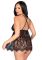 Сорочка беби-долл Leg Avenue Floral lace babydoll & string Black M, стринги