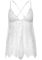 Сорочка беби-долл Leg Avenue Floral lace babydoll & string White S, стринги