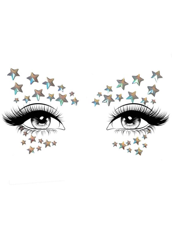 Украшение-звездочки для тела Leg Avenue Celeste face jewels sticker, наклейки, светятся в темноте