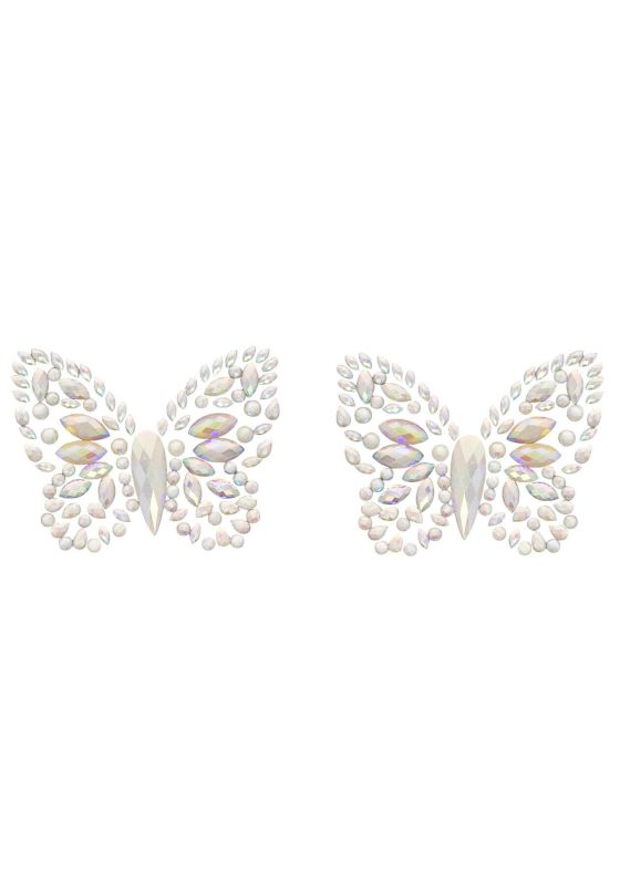 Пэстис-бабочки из кристаллов Leg Avenue Chrysallis nipple sticker, наклейки, светятся в темноте