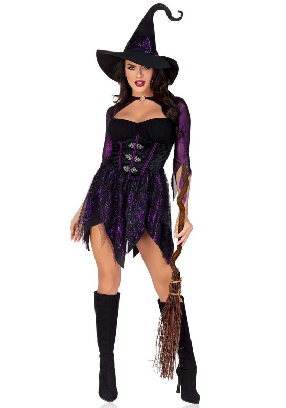 Костюм ведьмы Leg Avenue Mystical Witch S, платье, шляпа