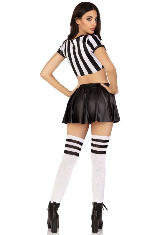 Костюм рефери Leg Avenue Time Out Referee S, кроп-топ, юбка, свисток