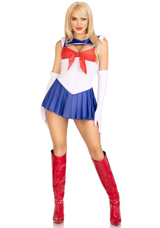 Эротический костюм Сейлор Мун Leg Avenue Sexy Sailor M, платье, перчатки, бант