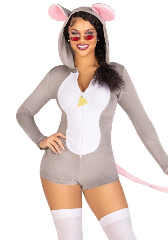 Комбинезон-костюм мышки Leg Avenue Comfy Mouse S, с капюшоном