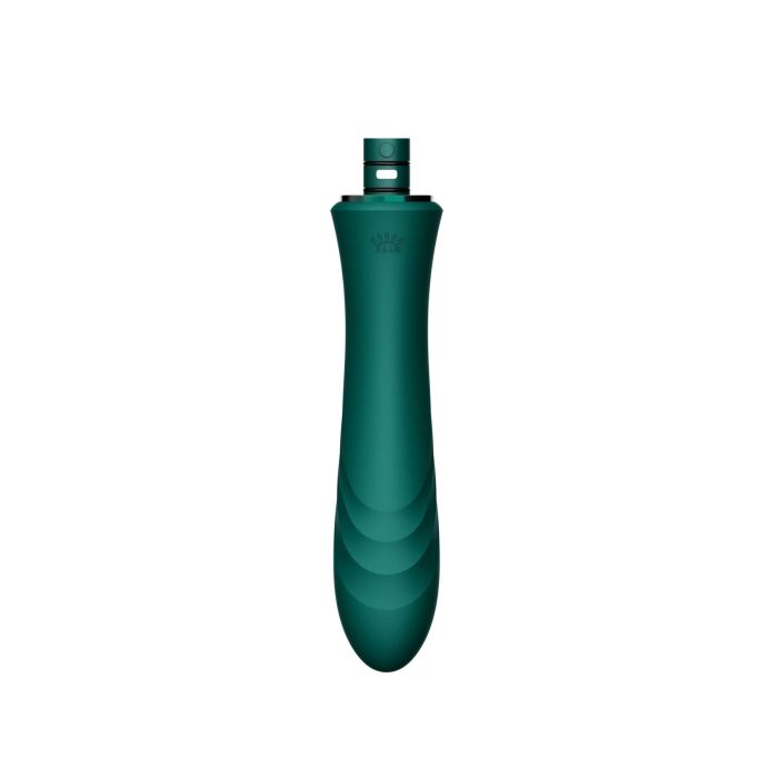 Компактная смарт секс-машина Zalo – Sesh Turquoise Green, 2 насадки, пульт ДУ, кристалл Swarovski