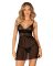 Эротический комплект Obsessive Chemeris babydoll & thong M/L, пеньюар и стринги