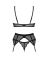 Комплект Obsessive Chemeris 3-pcs set XL/2XL, стринги, пояс для чулок, бюстгальтер