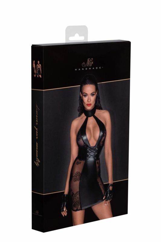 Платье Noir Handmade F238 Short tulle dress with powerwetlook inserts - S