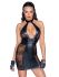 Платье Noir Handmade F238 Short tulle dress with powerwetlook inserts - L
