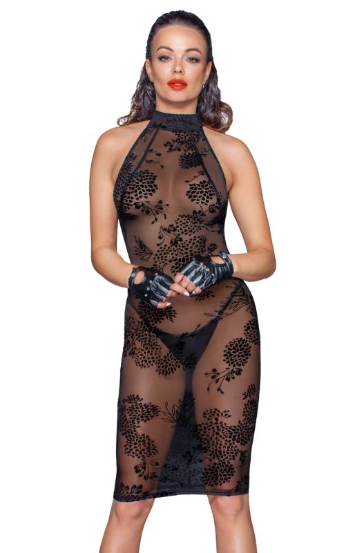 (SALE) Платье Noir Handmade F240 Midi tulle dress with velvet straps - M